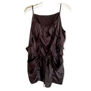 BLANC NOIR Silver Gray Romper with Ruffles , Size Medium